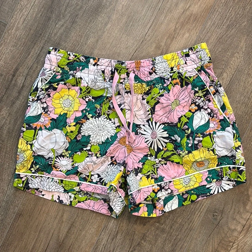 Vera Bradley 100% Cotton Short Womens XS Floral Drawstring Elastic Waist Lounge